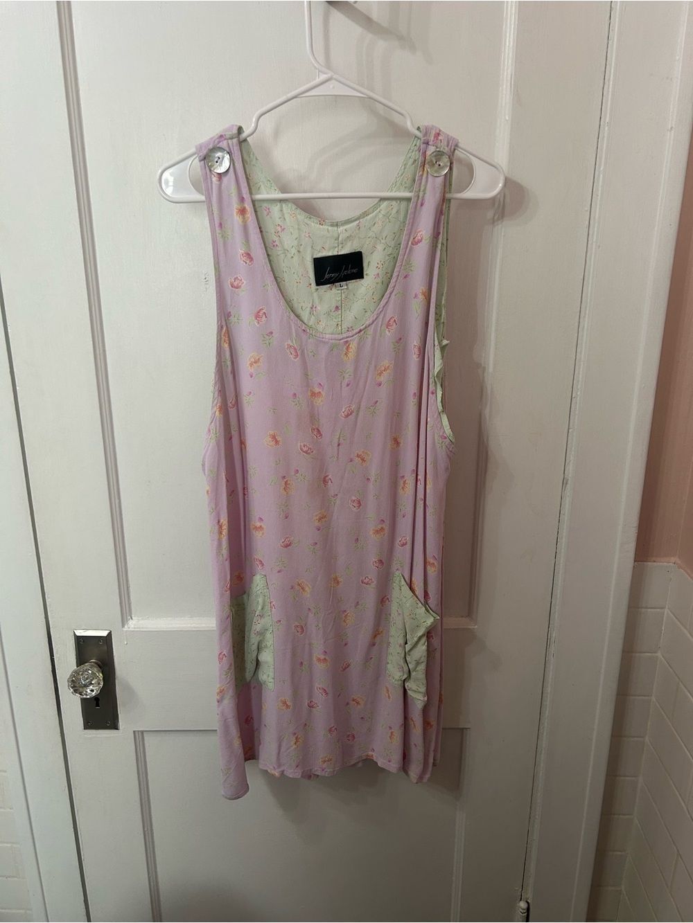 vintage Pastel Floral Layered Tank Dress